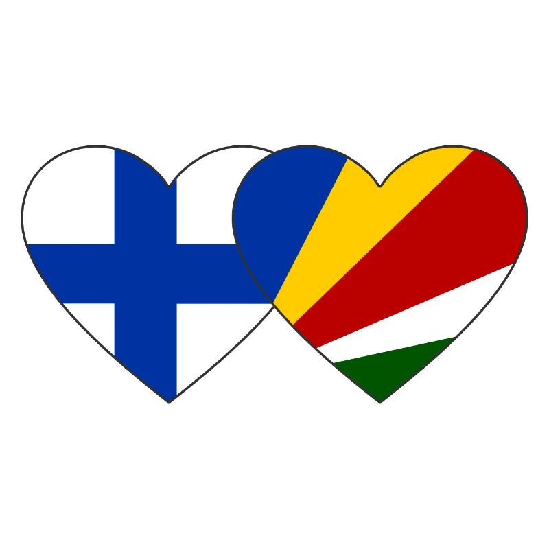 Finlande Seychelles drapeau coeur