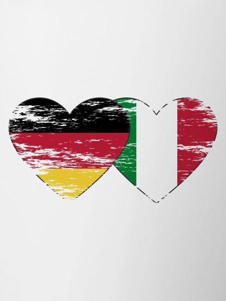 Germany Italy flag heart used