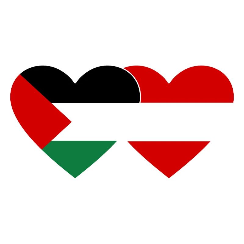 Palestine Autriche drapeau coeur