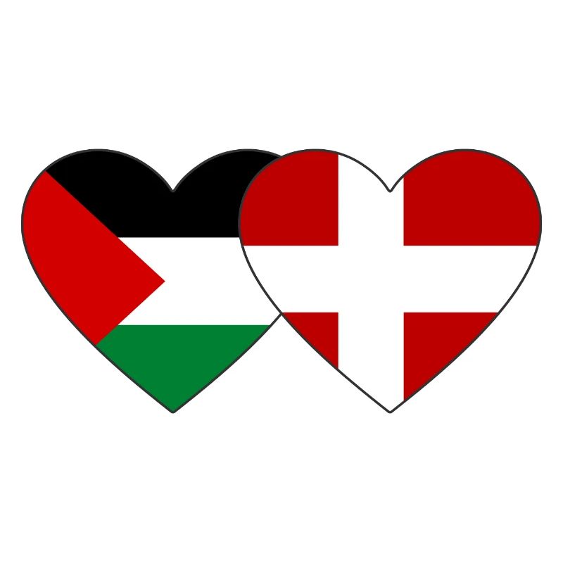 Palestine Danemark Drapeau Coeur