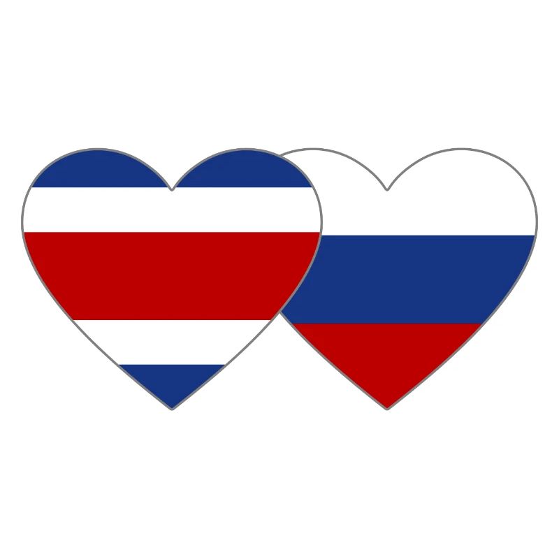 Costa Rica Russie drapeau coeur