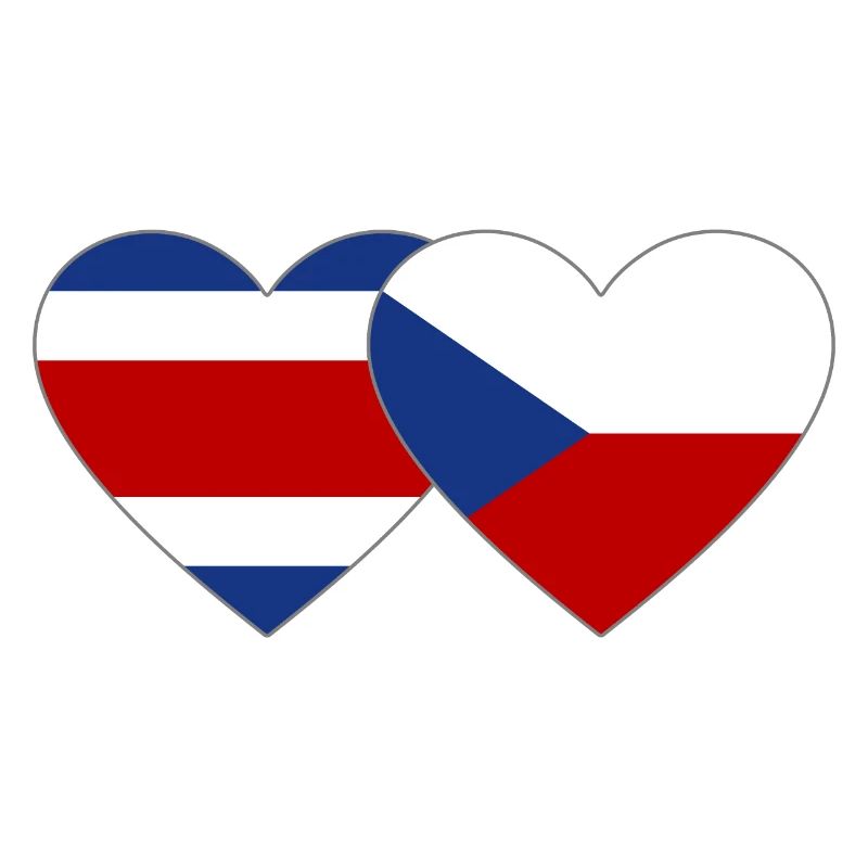 Coeur de drapeau de la République tchèque du Costa Rica