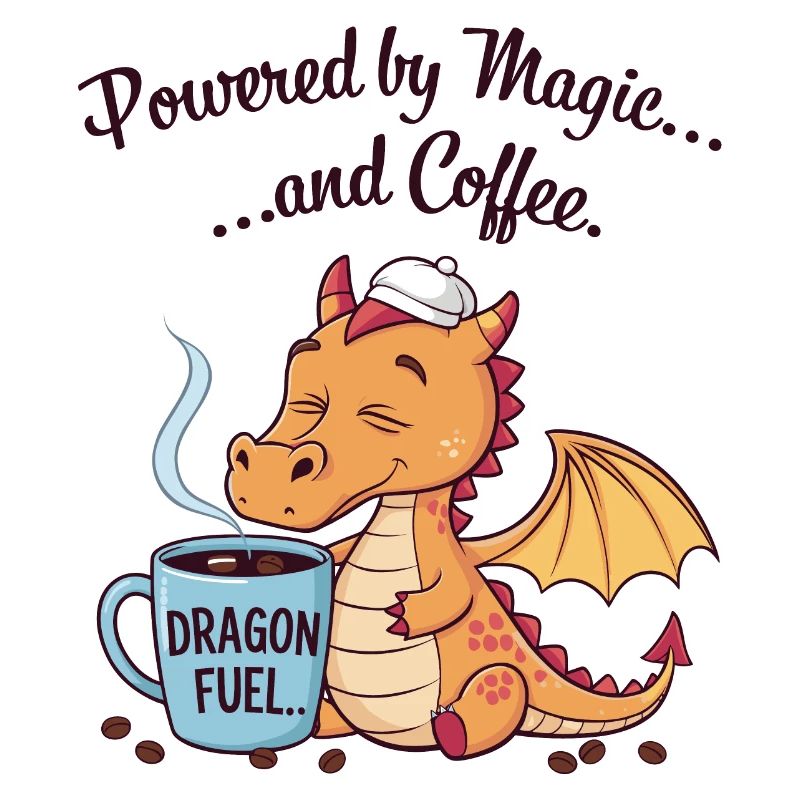 Kaffeetrinkender Drache