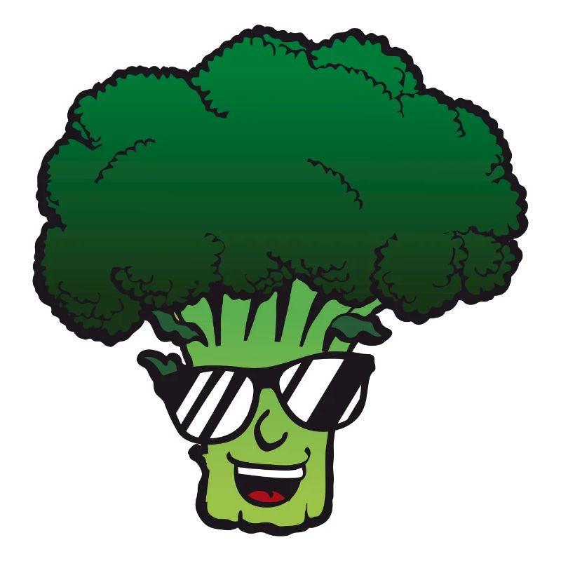 Broccoli with sunglasses