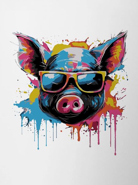 Funny piglet with sunglasses