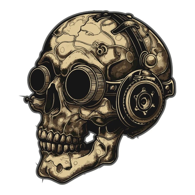 Dieselpunk Zombie Skull