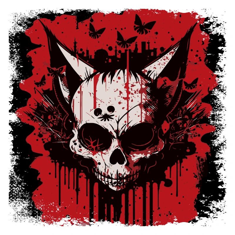 Zombie Cat Skull