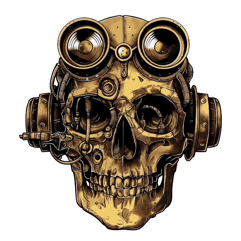 Steampunk Zombie Skull