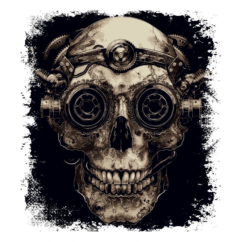 Crâne de zombie steampunk