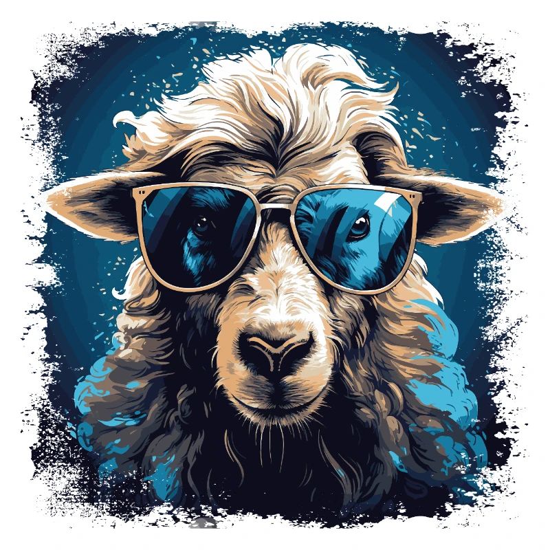 Cool sheep with sunglasses