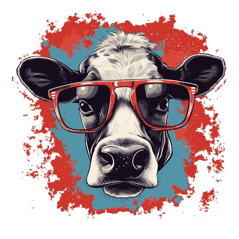 Vache avec des lunettes de nerd