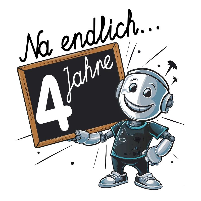 vierter Geburtstag, 4. Geburtstag kleiner Roboter