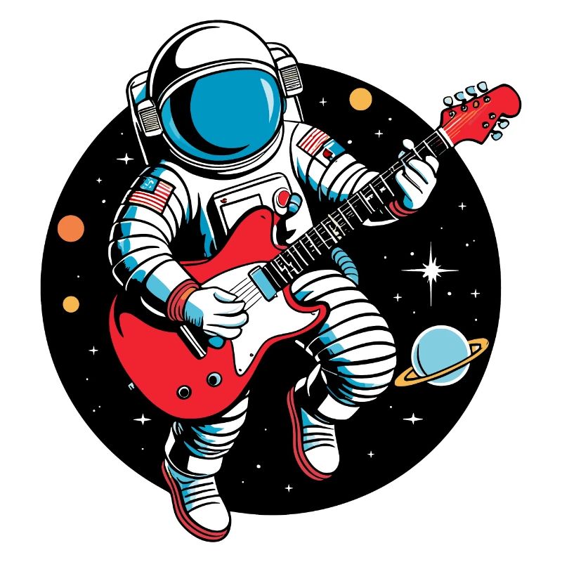 Rétro Electrique Guitariste Astronaute