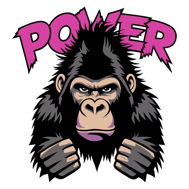 Power - Cooler Gorilla Comic Stil