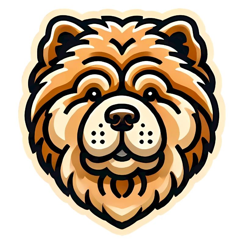 Chow Chow Visage Dessin animé Chien Design