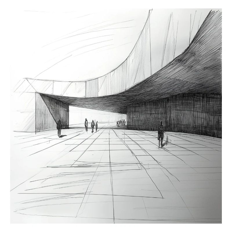 Architekt Zeichnung Sketch Architecture