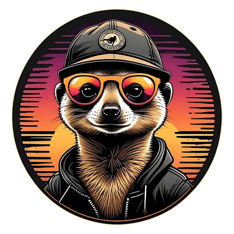 Suricate cool avec des lunettes de soleil et une casquette de baseball