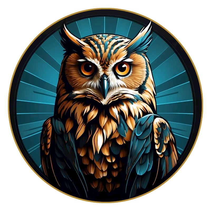 Conception graphique colorée de hibou pour les fans de hiboux
