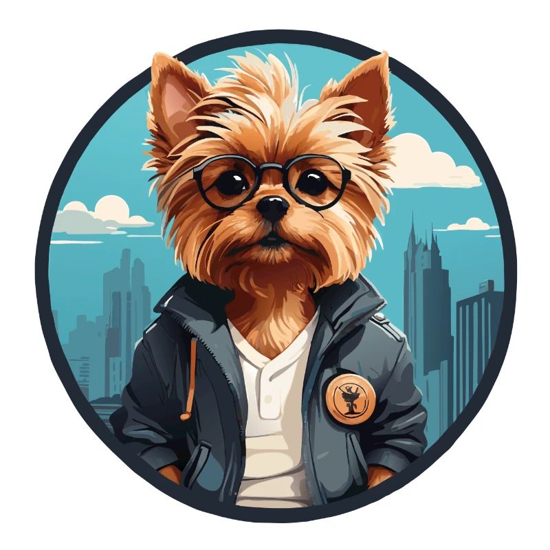 Yorkshire Yorkshire Terrier cool avec lunettes de soleil