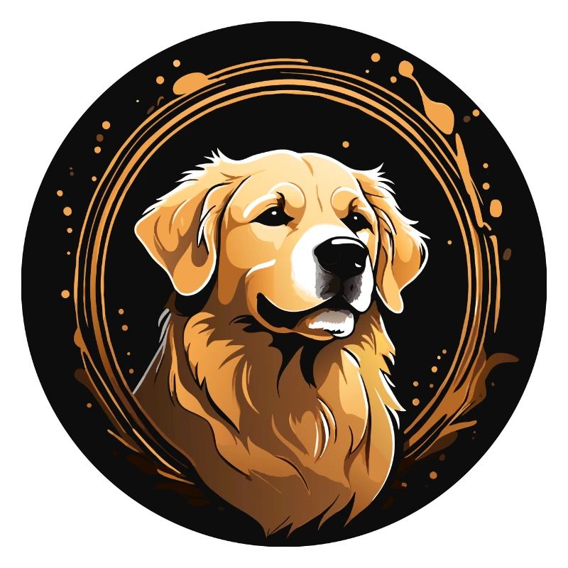 Portrait de Retriever Labrador doré sur roue chromatique