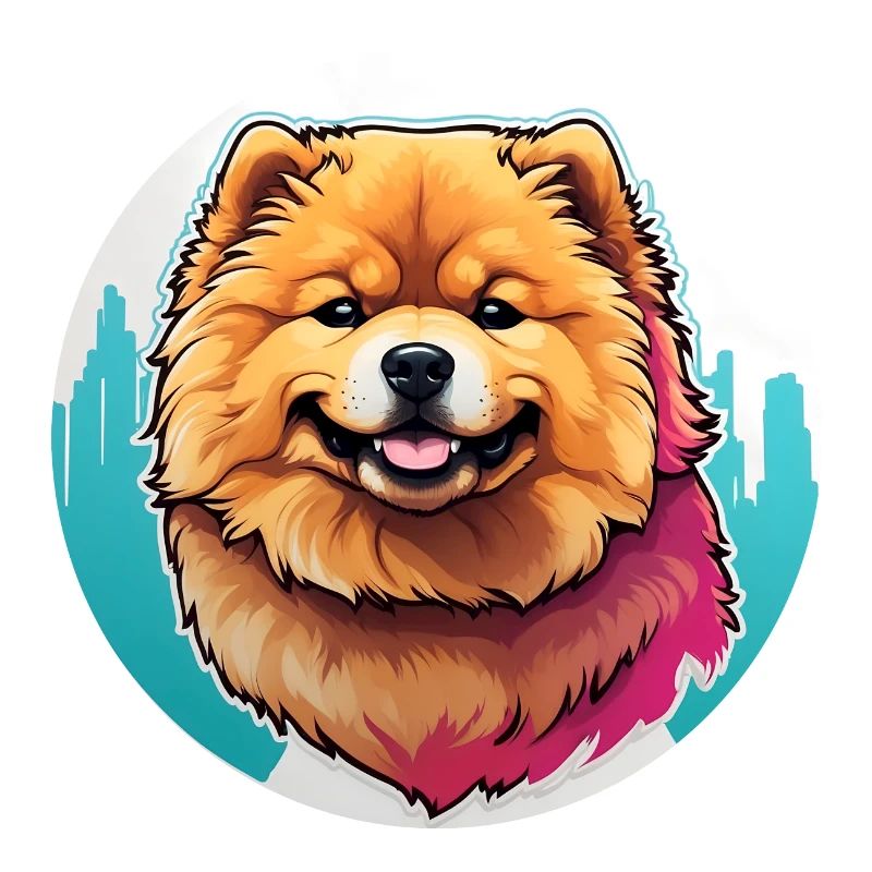 Portrait de Chow Chow sur la roue chromatique