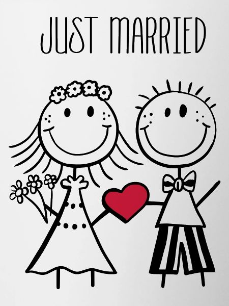 Just Married newlyweds - wedding - gift