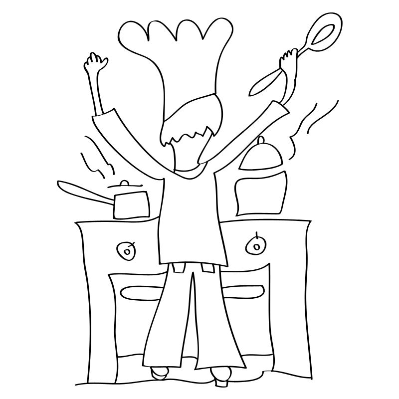 Papa’s Cooking Line Art – Funny Kitchen Gift