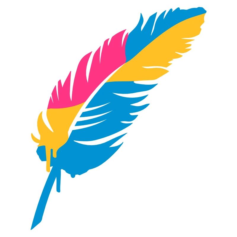 Une plume colorée