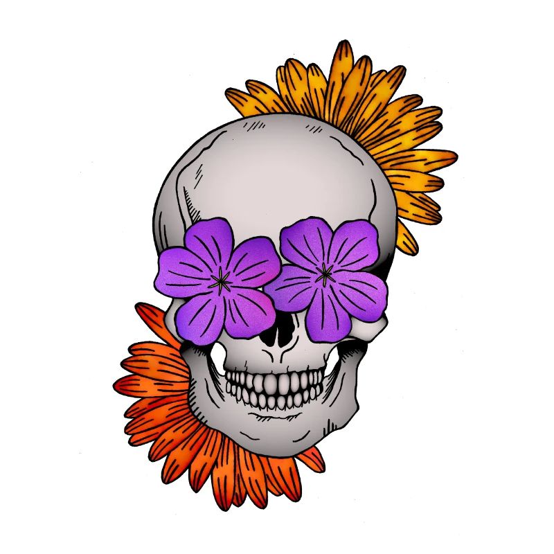 Crâne De Fleur I