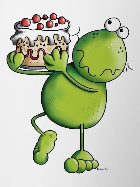 Frosch mit Kuchen