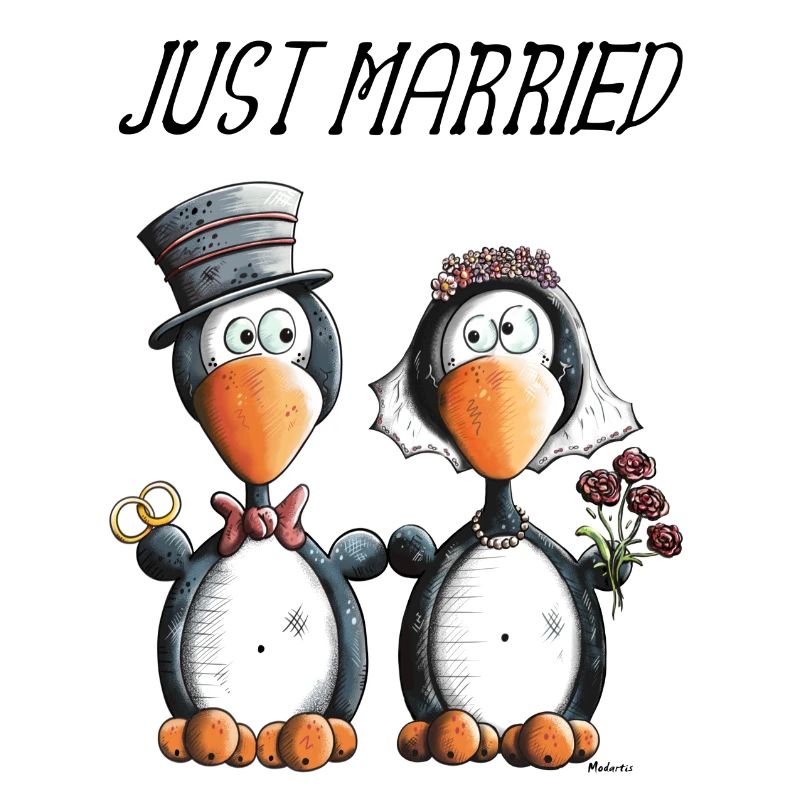 Just Married Penguins