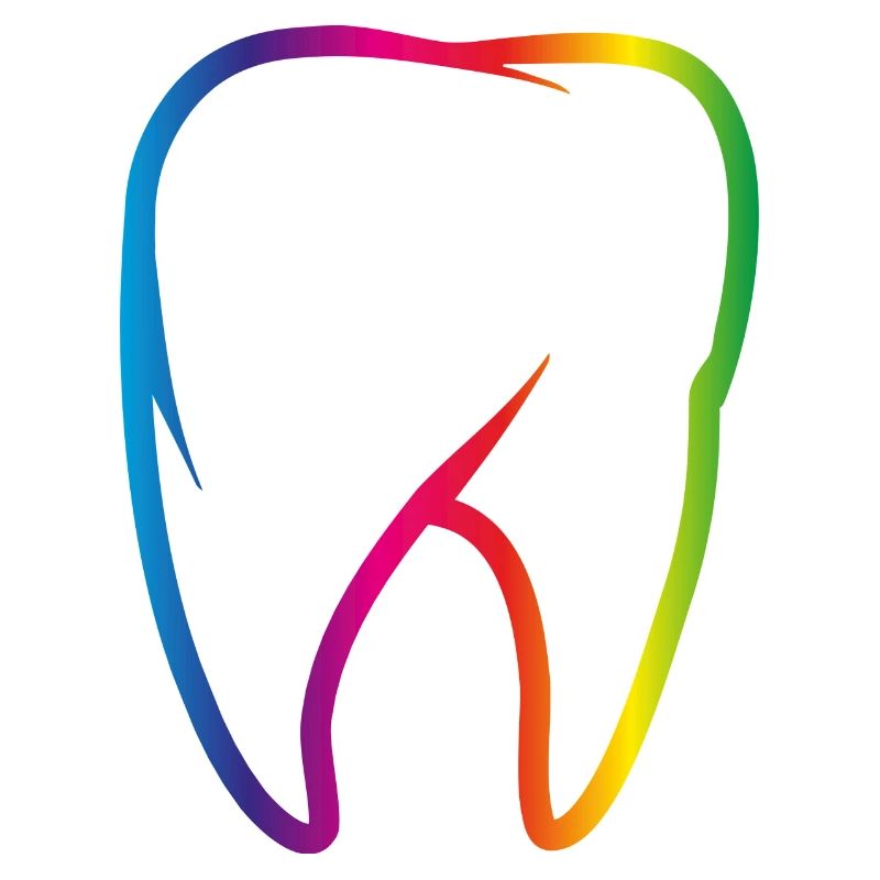 leuchtend bunter Regenbogen Zahn