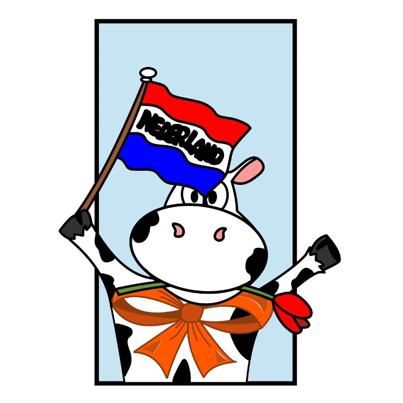 Vache avec drapeau néerlandais