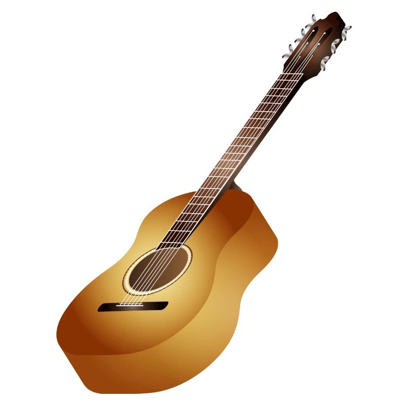 belle guitare acoustique 3D dans des tons chauds