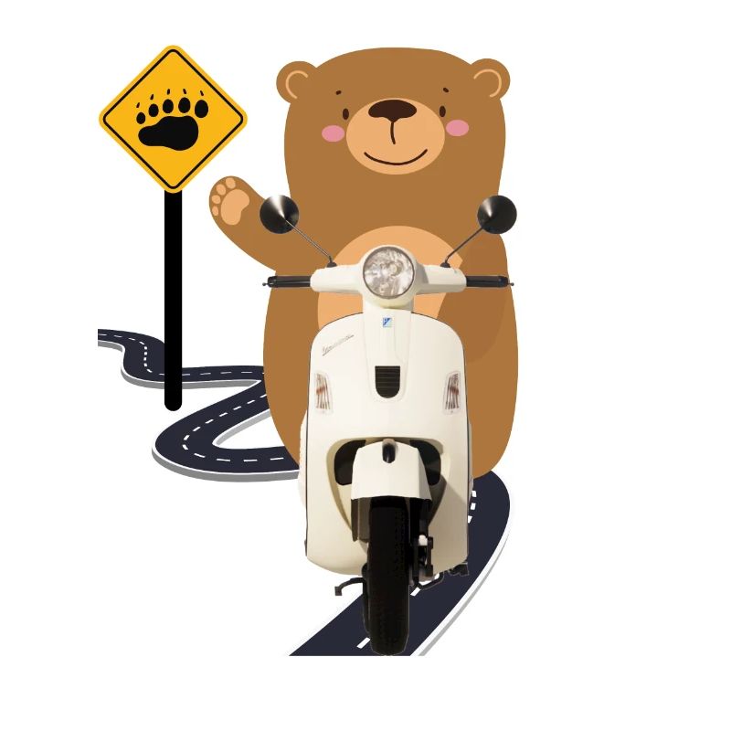 Moped Brown Bear