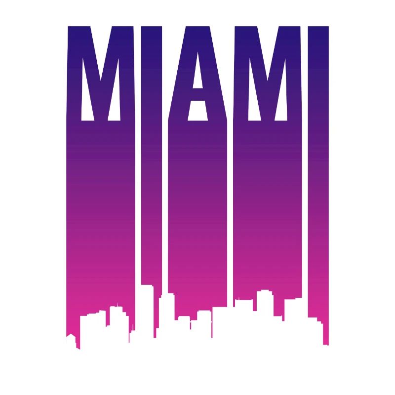 Miami Skyline Gradient Blau Pink