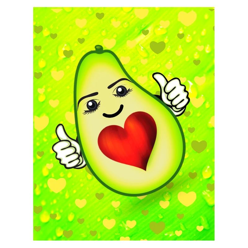 Cute avocado with heart