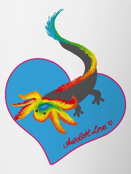 Rainbow Axolotl Heart Motif