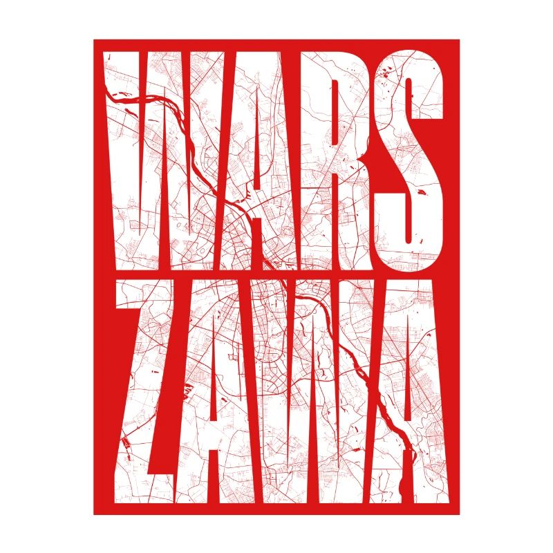 Plan de la ville de Warszawa en lettrage
