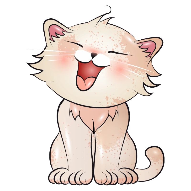 Cute meowing cat in comic style