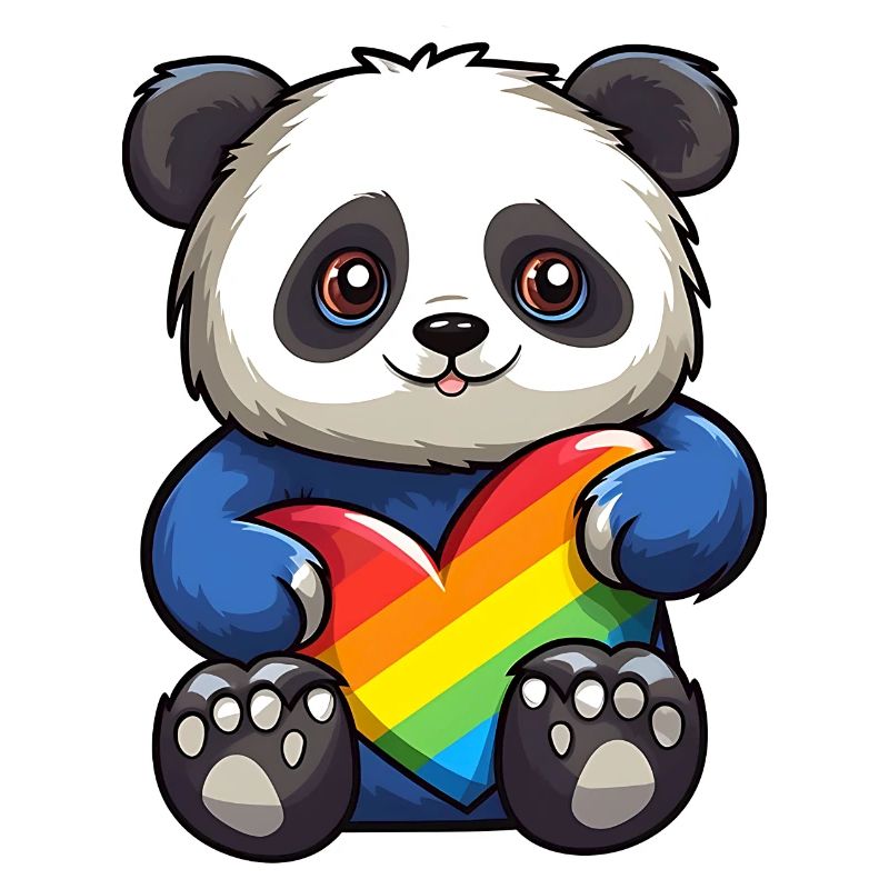 Panda bear | Pride heart | Cute | LGBTQ+ |