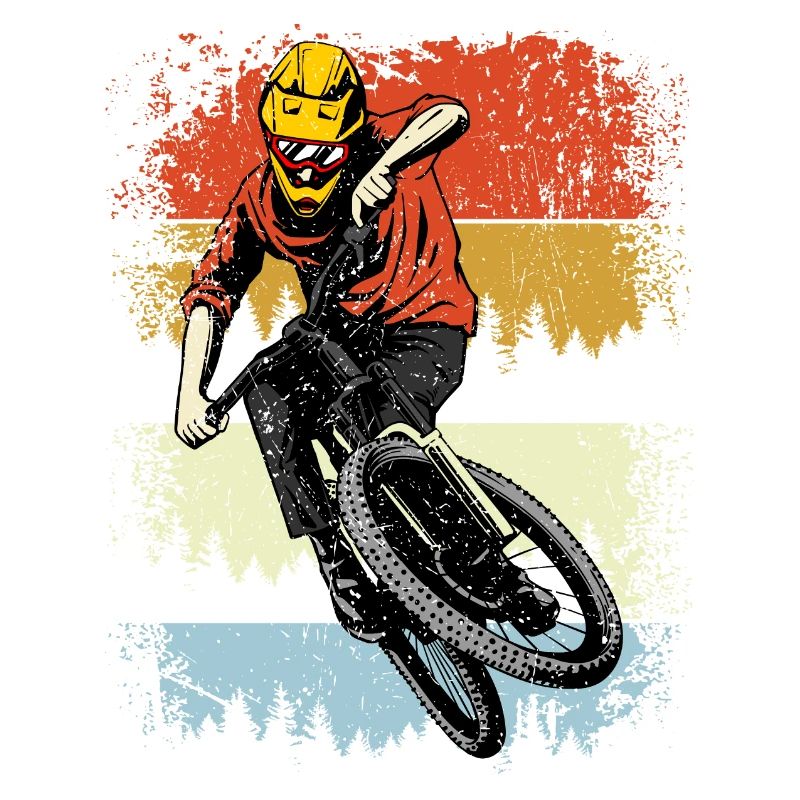 Rider BMX rétro à rayures coucher de soleil