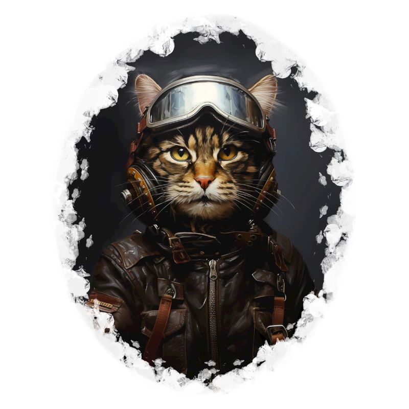 Coole Katze mit Helm. Die Katze in dir.