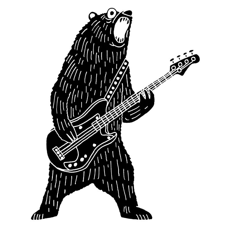 Ours noir guitariste