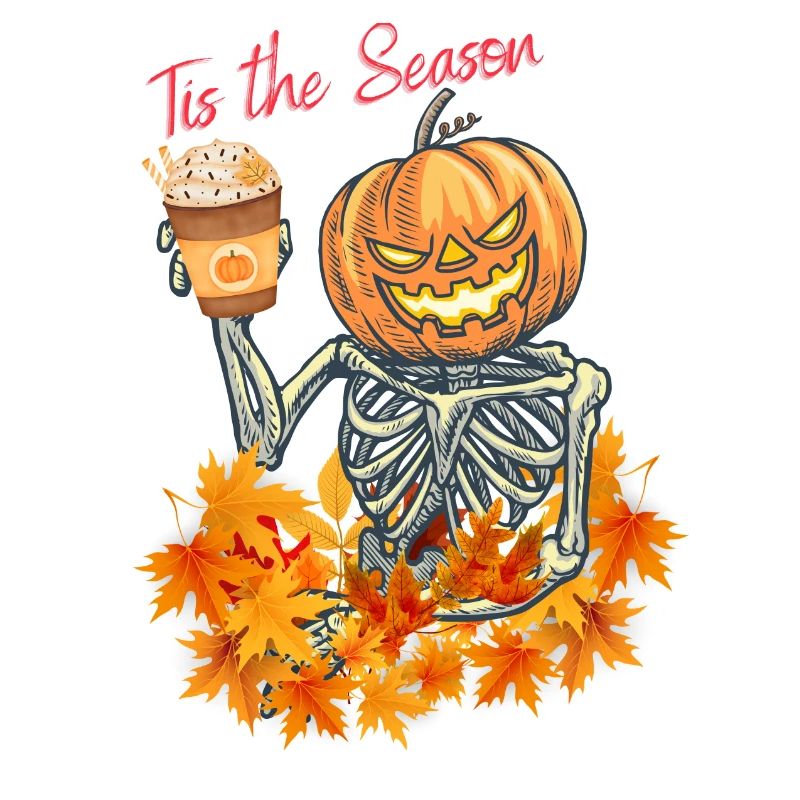 Autumn Pumpkin Skeleton Toast