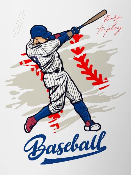 Dynamic Baseball Swing Illustration