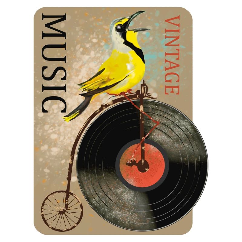 Vintage Musik Vogel Design