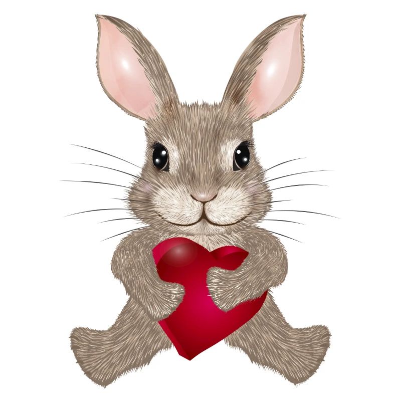 cute rabbit with heart for Valentine's Day