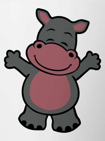 Cuddly hippopotamus
