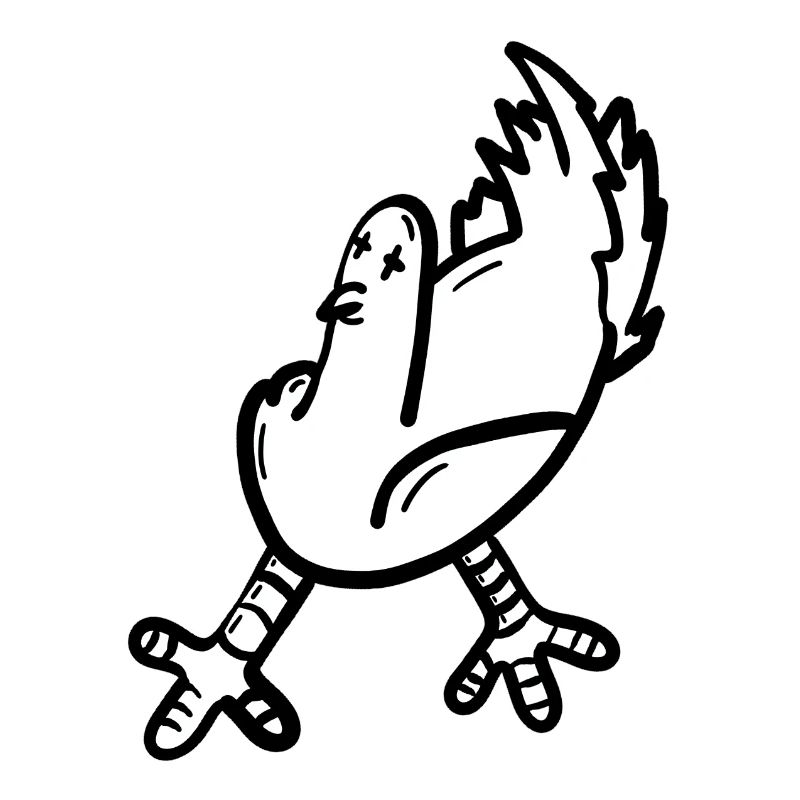 Expressive cartoon chicken print